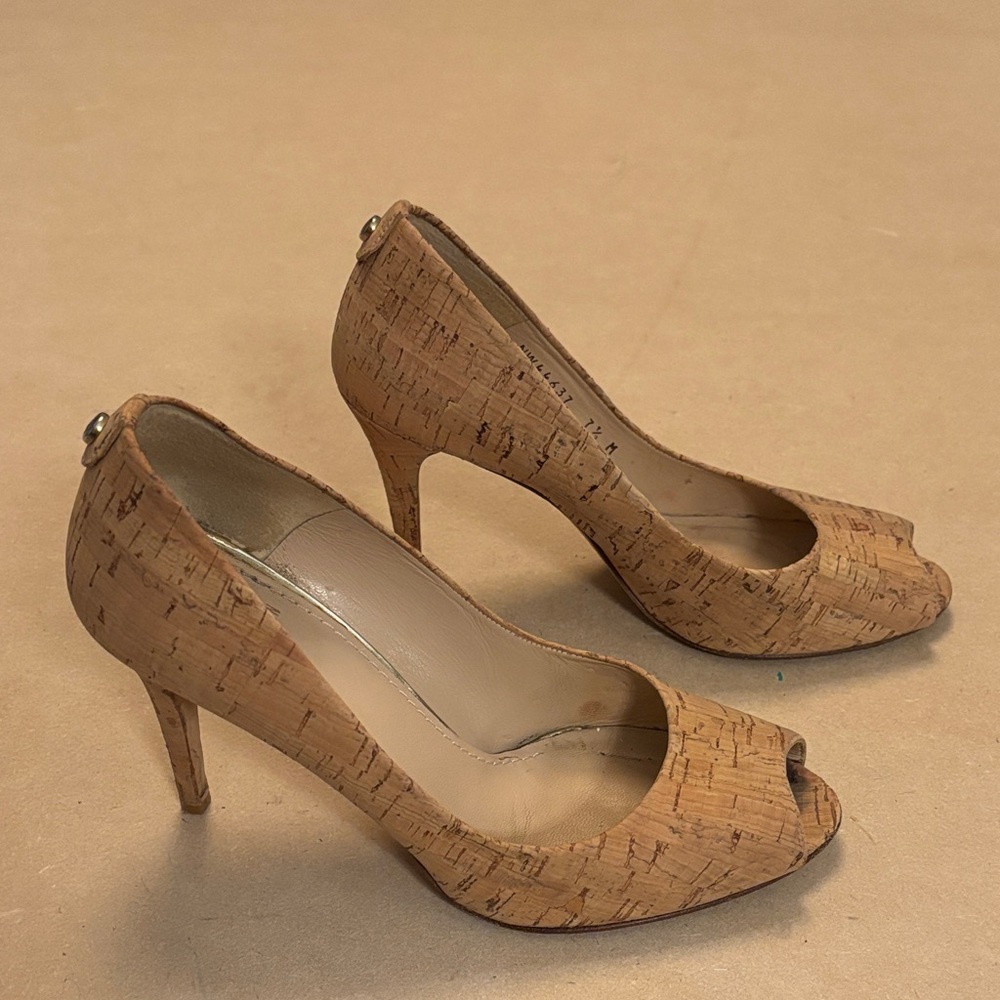 Stuart Weitzman Size 7.5 Cork Peep-toe Heals